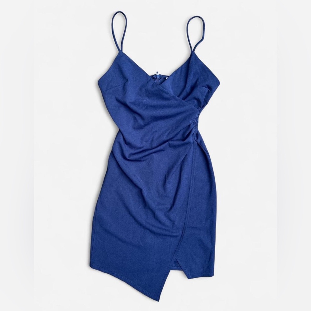 Altar'd State Navy Blue Asymmetrical Wrapped Cocktail Dress, Small